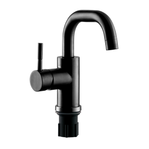 Matte Black Single Handle Lavatory Faucet with 3/8” Compression Risers