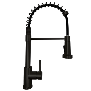 Matte Black Single Handle Kitchen Faucet with Pullout Sprayer
