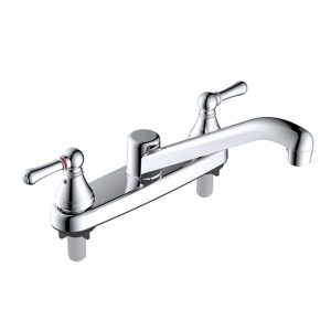 Chrome Twin Handle Kitchen Faucet