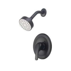 Matte Black Shower with Lever Trim Kit