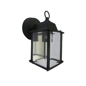 1 Lt Square Lantern Outdoor Wall Light – Matte Black
