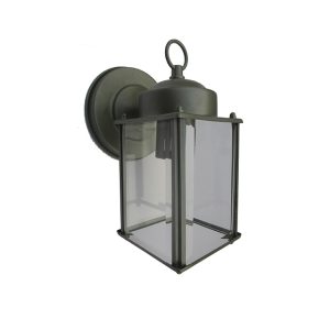1 Lt Square Lantern Outdoor Wall Light – Painted Nickel