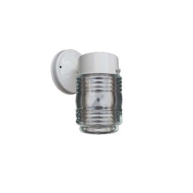 1 Lt Jelly Jar Outdoor Wall Light - Gloss White