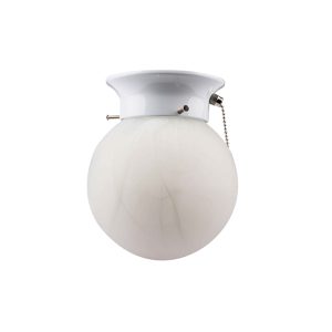 1 Lt 3.25″ Flush Mount Fitter with Pull Chain – White