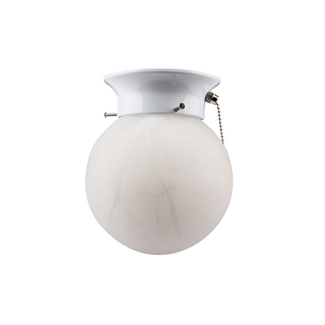 1 Lt 3.25" Flush Mount Fitter with Pull Chain - White