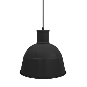 1 Lt Large Metal Pendant – Matte Black