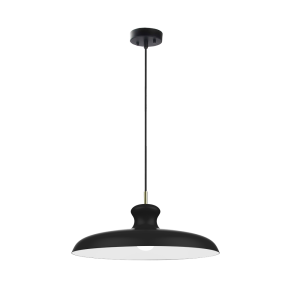 1 Light Black Metal Pendant