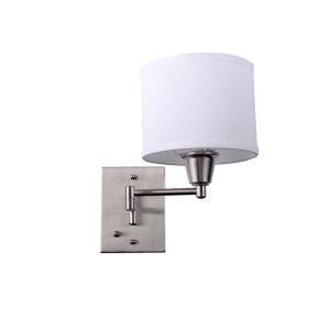 1 Lt Swing Arm Sconce with Shade – Brushed Nickel