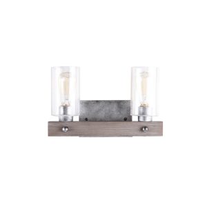2 Lt Driftwood Bath Light – Galvanized Accents