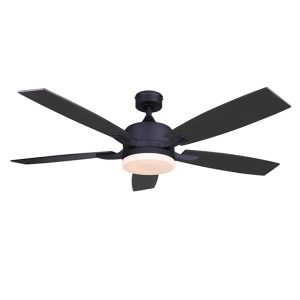 52″ 5 Blade LED Fan – Matte Black with Black Blades
