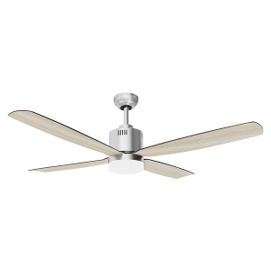 52” Led Brushed Nickel w/ White Washed Oak Blades and Remote Control