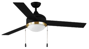 52” Led Matte Black/Gold Accent w/ Black Blades