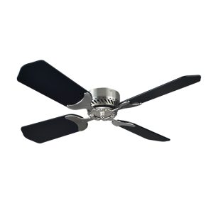 36″ 12V 4 Blade Fan with Wall Switch – Brushed Nickel with Black Blades