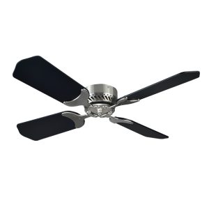 42″ 12V 4 Blade Fan with Wall Switch – Brushed Nickel with Black Blades