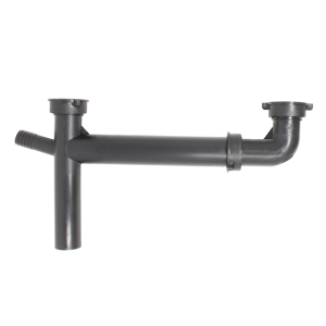 1-1/2″ Adjustable Continuous Waste W/Dishwasher Branch – Black