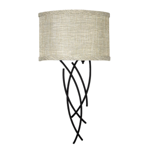 Textured Black LED Iron Art Sconce takes Shade