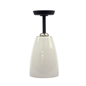 Short Satin Nickel/Textured Black Pendant