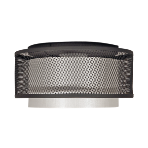 10″ Textured Black LED Dinette with Inner Fabric Shade & Outer Metal Net