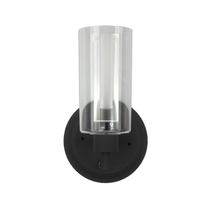 Textured Black Sidewall with  Clear Cyclinder Glass