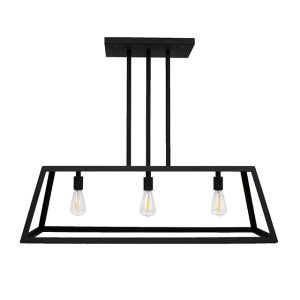 3 Light Matte Black Pendant