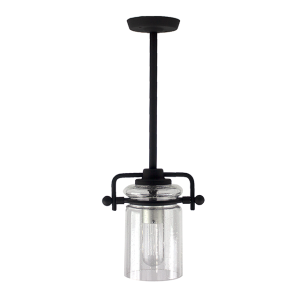 Clear Seed Jelly Jar Textured Black LED Light