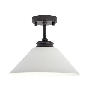 Satin Black Fixture with White Shade