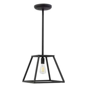 Satin Black Pendant with Edison Bulb
