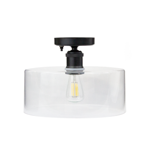 Satin Black Fixture with White Shade