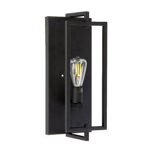 Textured Black Sidewall with Edison Bulb