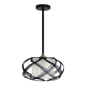 LED Satin Black/Satin Nickel Pendant with Frosted Shade