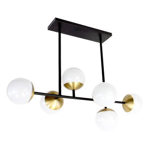 LED Satin Black and Champagne Gold Island