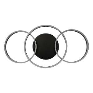 LED Satin Black Flush Mount Hoop Island