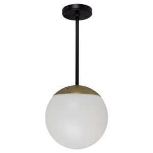 Satin Black Pendant with Champagne Gold Accent