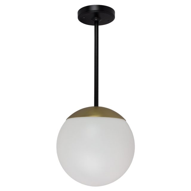 Satin Black Pendant with Champagne Gold Accent