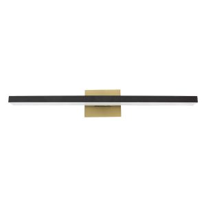 18” Satin Black Vanity with Champagne Gold Accent