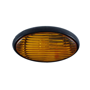 Oval Porch Light Black Amber Lens without Switch